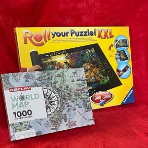 Ravensburger Roll Your Puzzle XXL with Replay World Map - Yellow and Multicolor